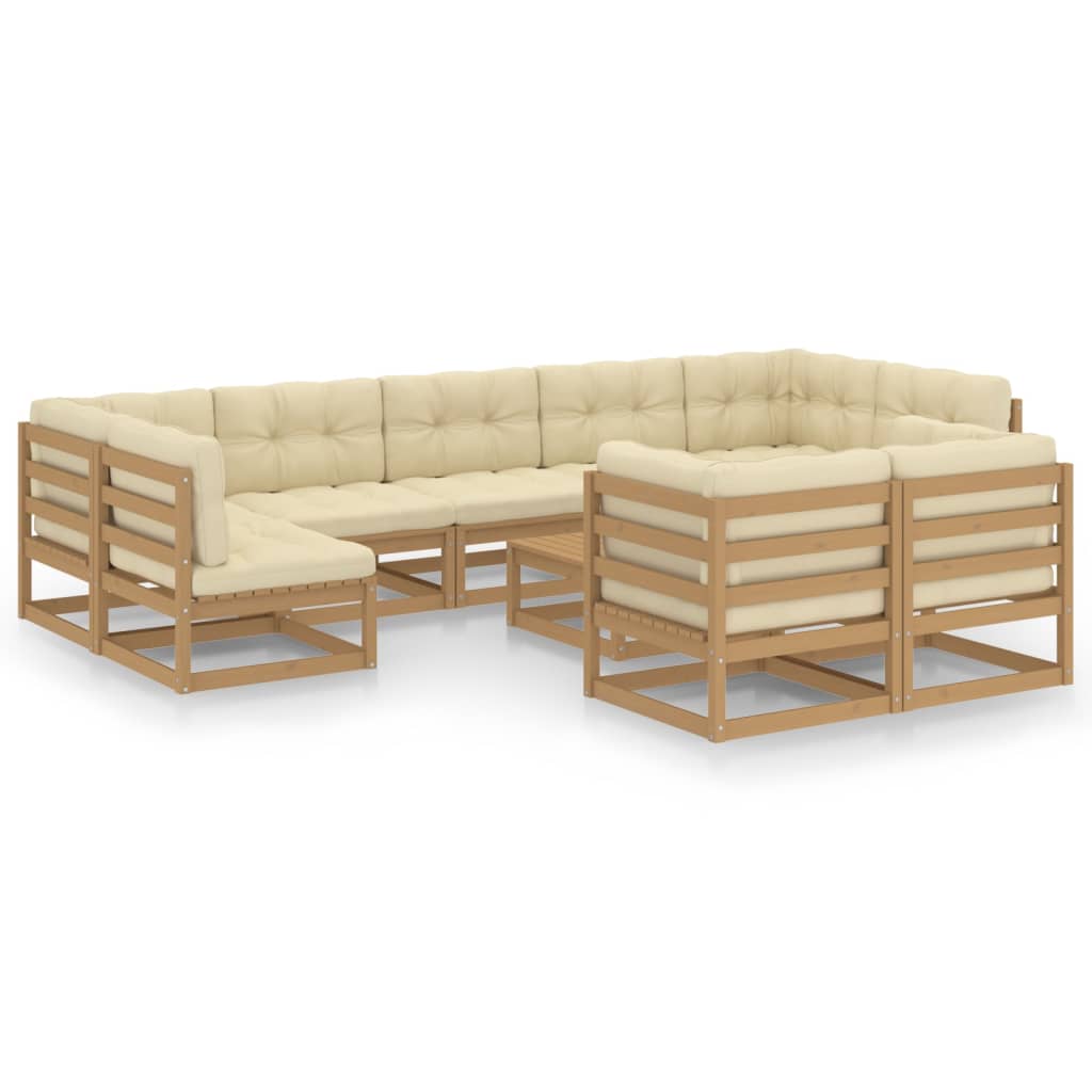 8720286483657_a_en_hd_1 vidaXL 10 Piece Garden Lounge Set&Cushions Honey Brown Solid Pinewood - Image 2