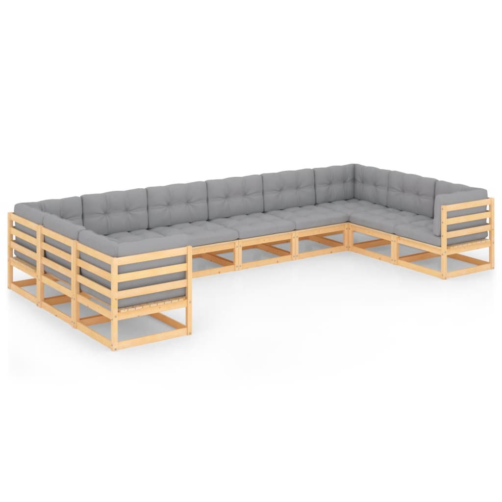 8720286484227_a_en_hd_1 vidaXL 10 Piece Garden Lounge Set with Cushions Solid Pinewood - Image 2
