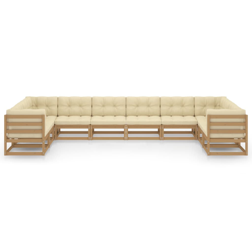 8720286484258_g_en_hd_1 vidaXL 10 Piece Garden Lounge Set&Cushions Honey Brown Solid Pinewood - Image 3