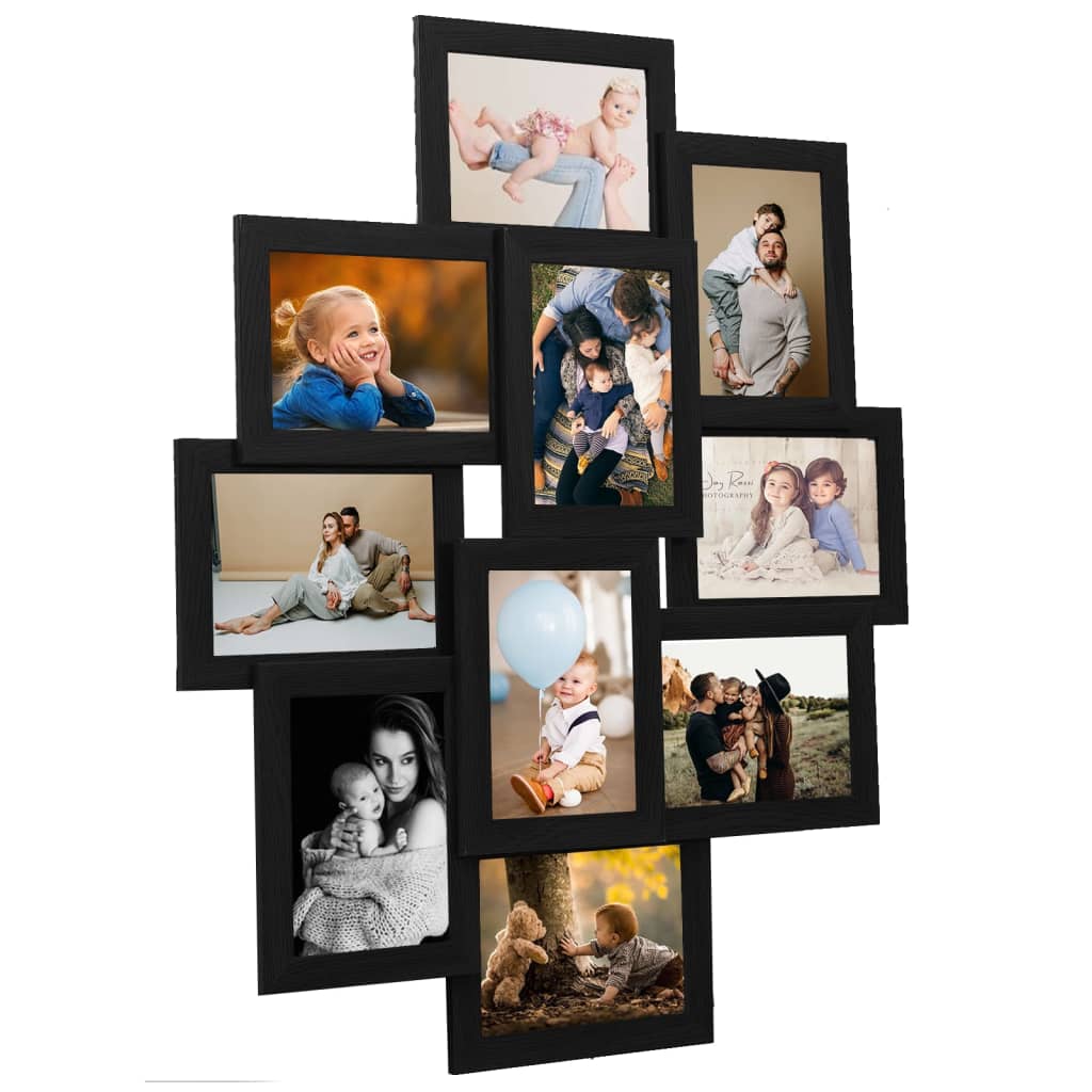 8720286491782_a_en_hd_1 vidaXL Collage Photo Frame for Picture 10 pcs 13x18 cm Black MDF - Image 1