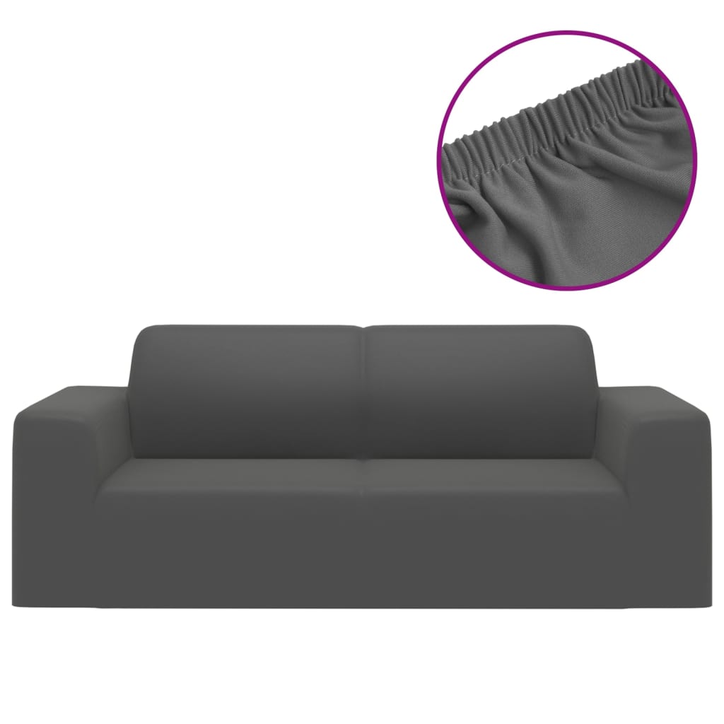 8720286491942_a_en_hd_1 vidaXL 2-Seater Stretch Couch Slipcover Anthracite Polyester Jersey - Image 2