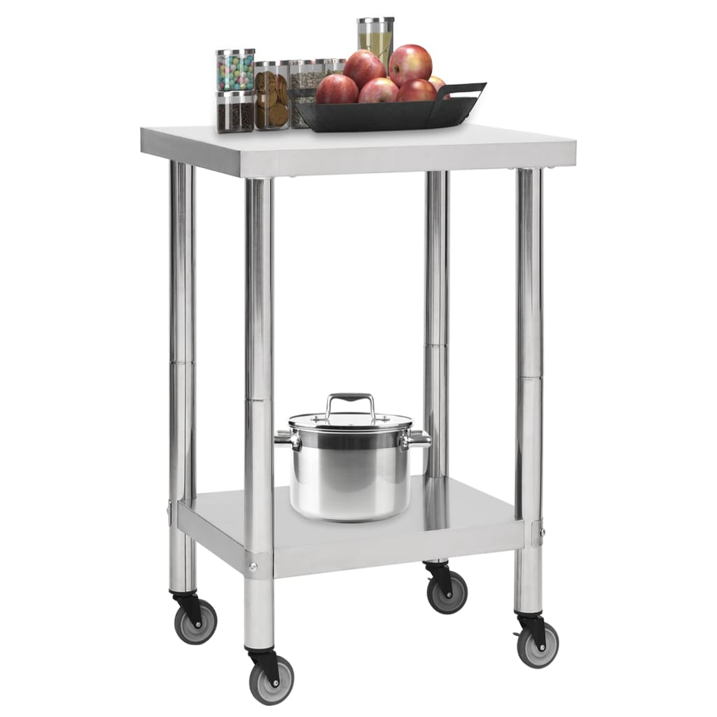8720286493458_g_en_hd_1 vidaXL Kitchen Work Table with Wheels 60x60x85 cm Stainless Steel - Image 2