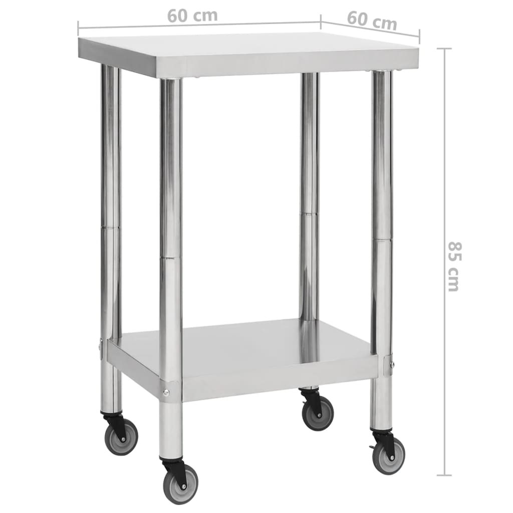 8720286493458_g_en_hd_6 vidaXL Kitchen Work Table with Wheels 60x60x85 cm Stainless Steel - Image 7