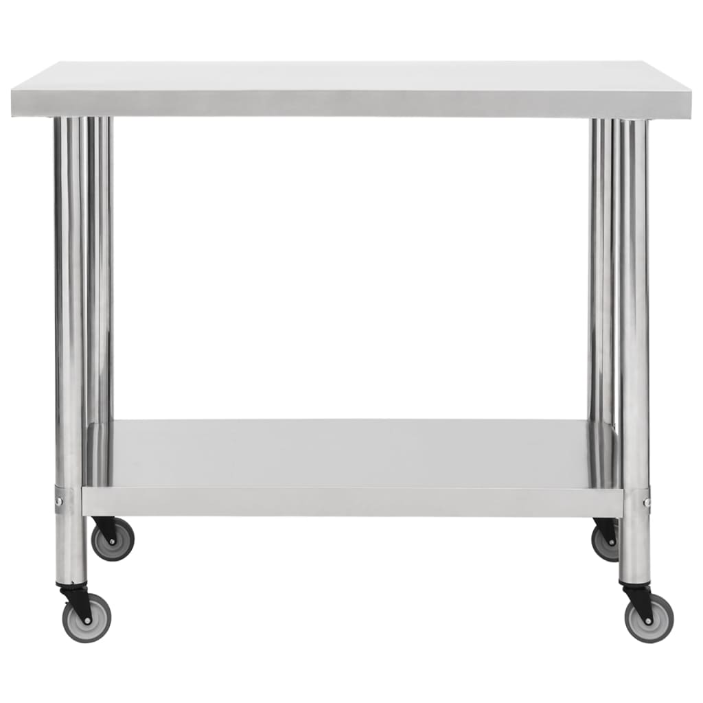 8720286493519_g_en_hd_2 vidaXL Kitchen Work Table with Wheels 100x60x85 cm Stainless Steel - Image 3