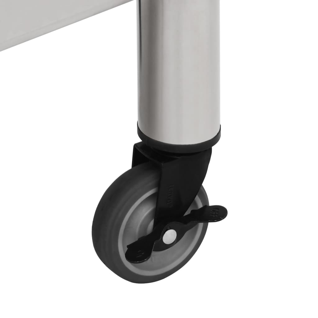 8720286493519_g_en_hd_6 vidaXL Kitchen Work Table with Wheels 100x60x85 cm Stainless Steel - Image 7