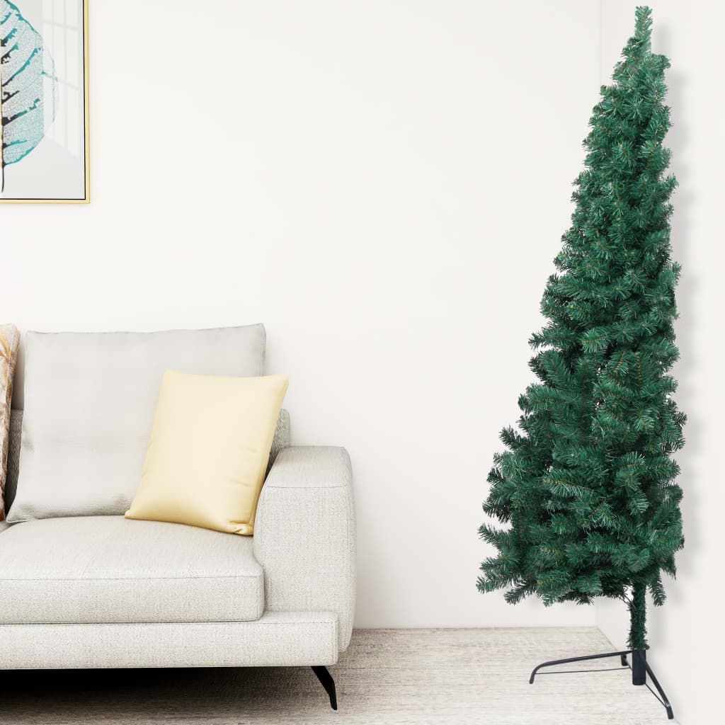 8720286494820_g_en_hd_1 vidaXL Artificial Half Pre-lit Christmas Tree with Stand Green 240 cm PVC - Image 2