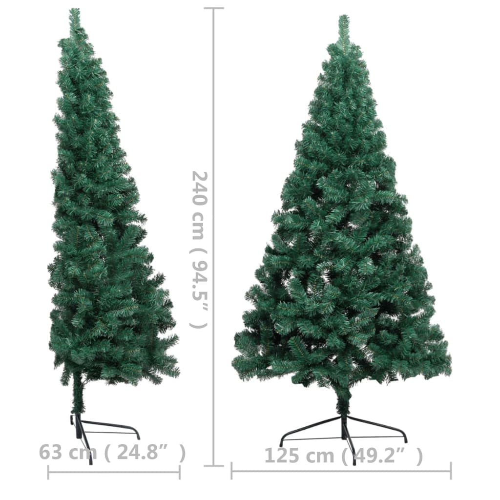 8720286494820_g_en_hd_9 vidaXL Artificial Half Pre-lit Christmas Tree with Stand Green 240 cm PVC - Image 10