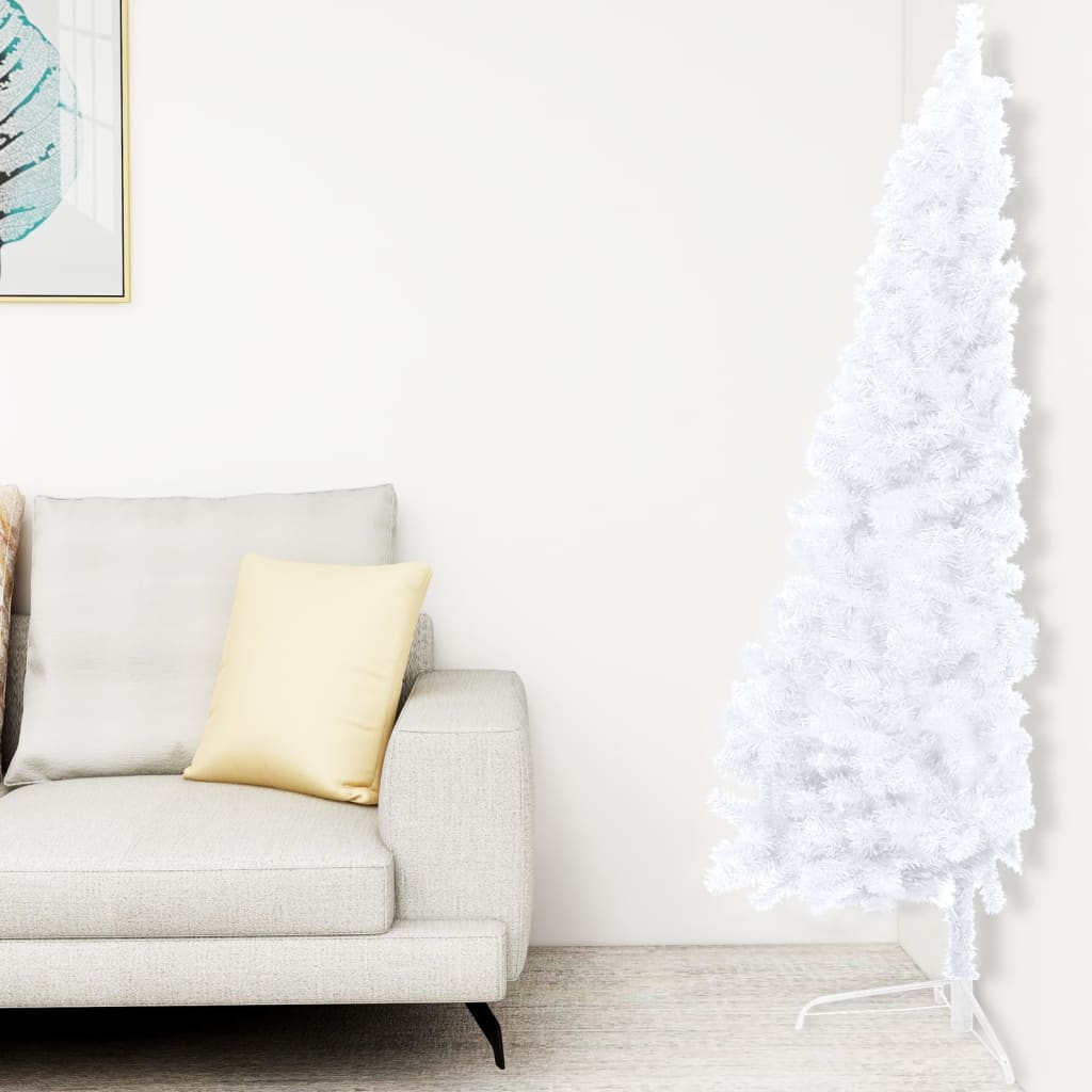 8720286494868_g_en_hd_1 vidaXL Artificial Half Pre-lit Christmas Tree with Stand White 210 cm PVC - Image 2