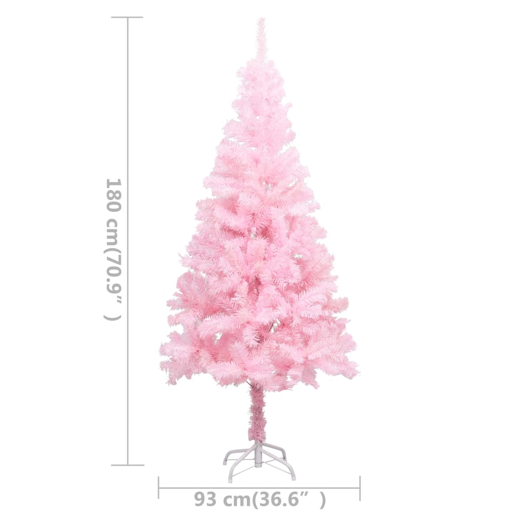 8720286495001_g_en_hd_7 vidaXL Artificial Pre-lit Christmas Tree with Stand Pink 180 cm PVC - Image 8