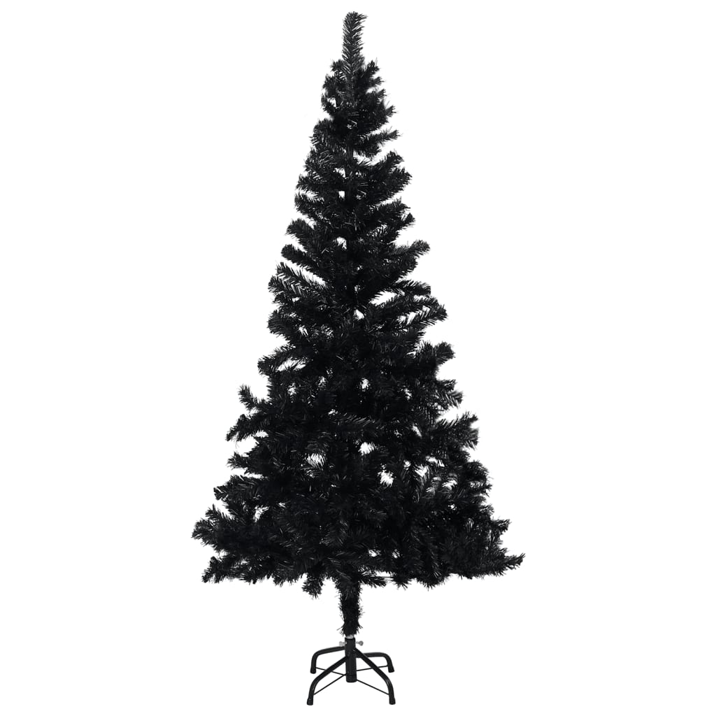 8720286495032_g_en_hd_1 vidaXL Artificial Pre-lit Christmas Tree with Stand Black 120 cm PVC - Image 2