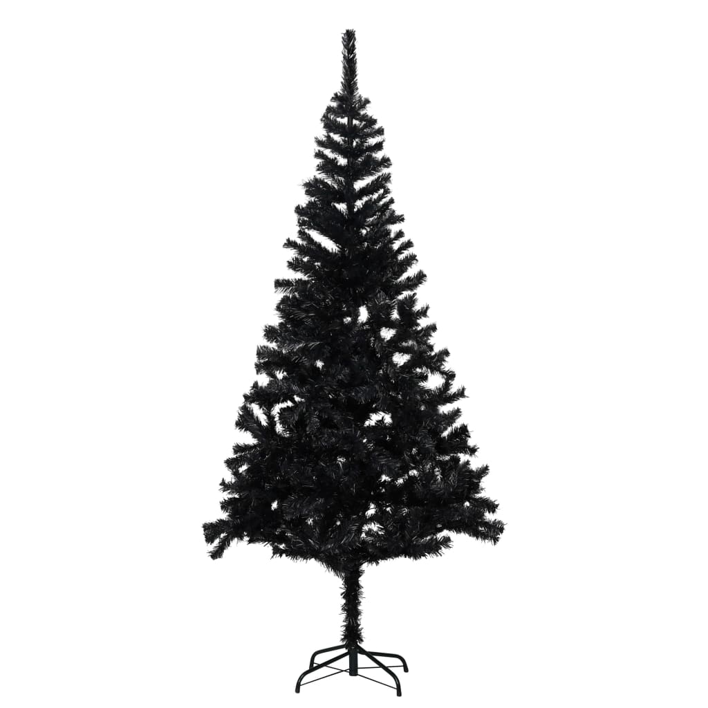 8720286495063_g_en_hd_1 vidaXL Artificial Pre-lit Christmas Tree with Stand Black 210 cm PVC - Image 2