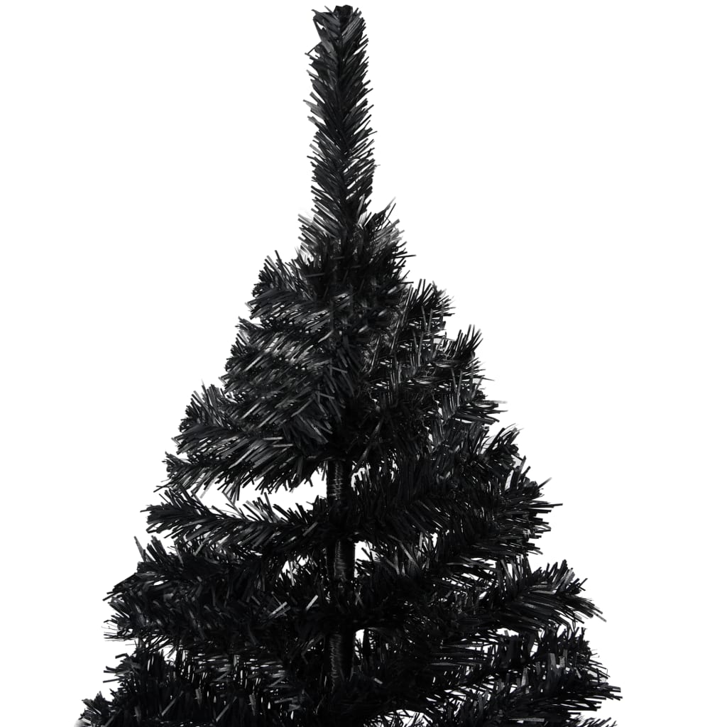 8720286495063_g_en_hd_3 vidaXL Artificial Pre-lit Christmas Tree with Stand Black 210 cm PVC - Image 4