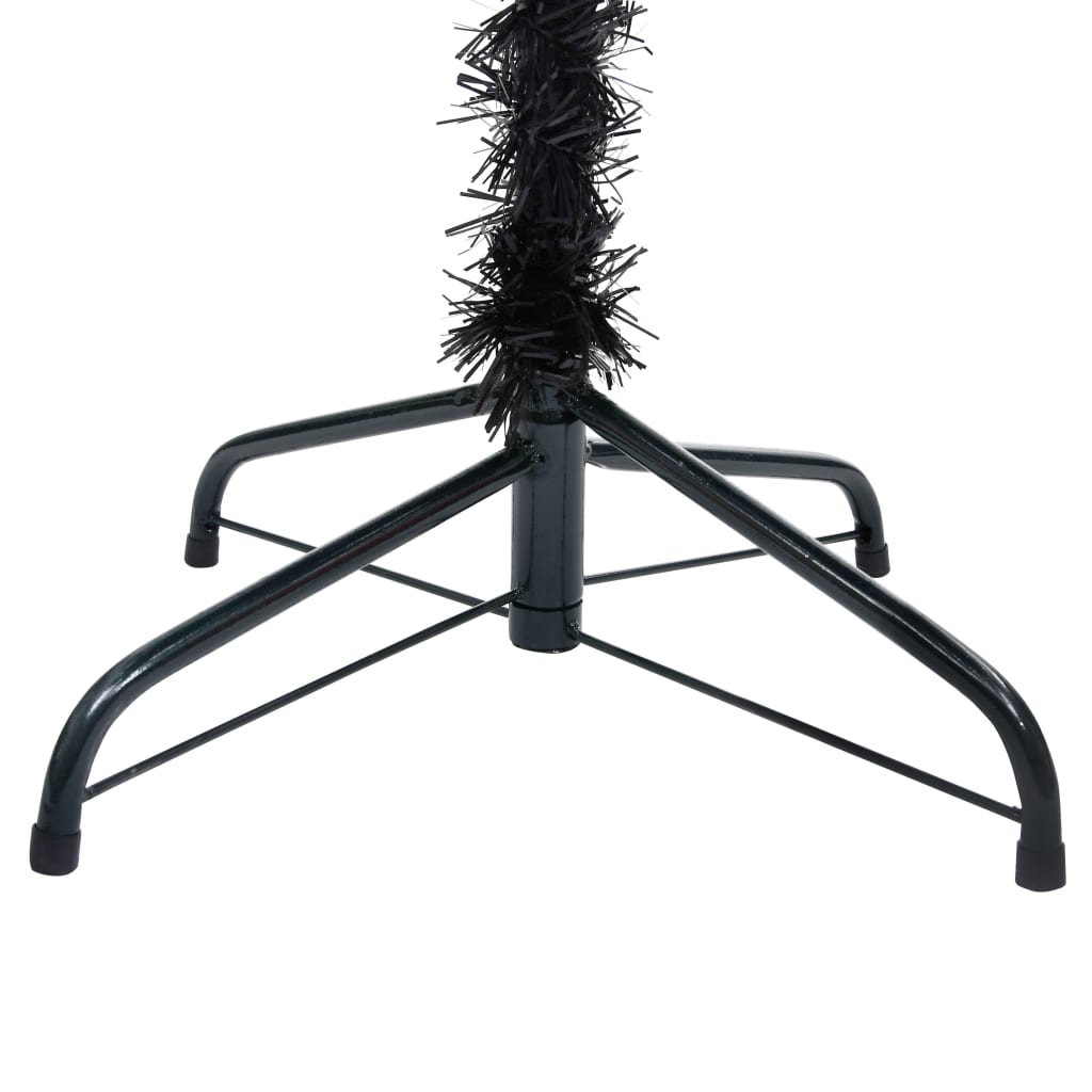 8720286495063_g_en_hd_4 vidaXL Artificial Pre-lit Christmas Tree with Stand Black 210 cm PVC - Image 5