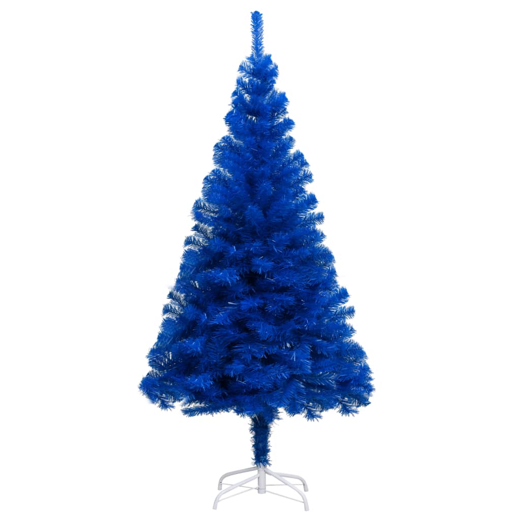 8720286495100_g_en_hd_1 vidaXL Artificial Pre-lit Christmas Tree with Stand Blue 180 cm PVC - Image 2