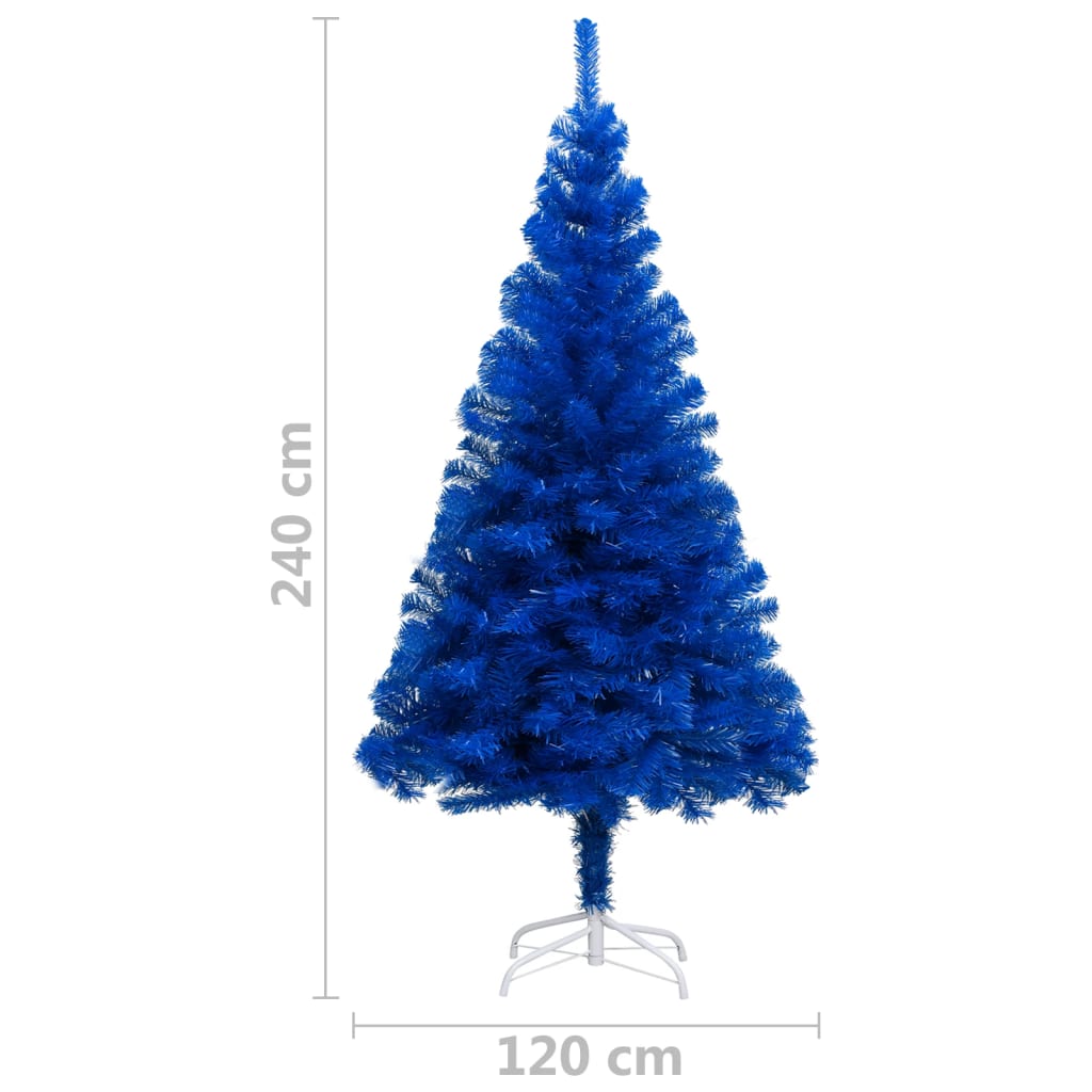 8720286495124_g_en_hd_6 vidaXL Artificial Pre-lit Christmas Tree with Stand Blue 240 cm PVC - Image 7