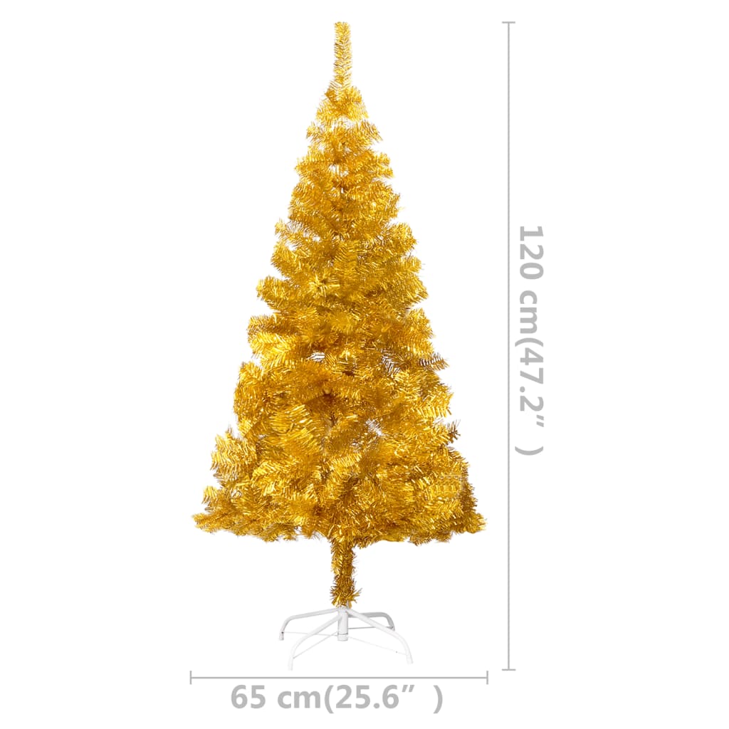 8720286495186_g_en_hd_6 vidaXL Artificial Pre-lit Christmas Tree with Stand Gold 120 cm PET - Image 7