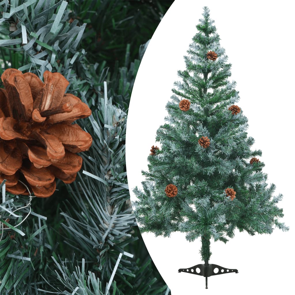 8720286495285_g_en_hd_1 vidaXL Frosted Pre-lit Christmas Tree with Pinecones 150 cm - Image 2