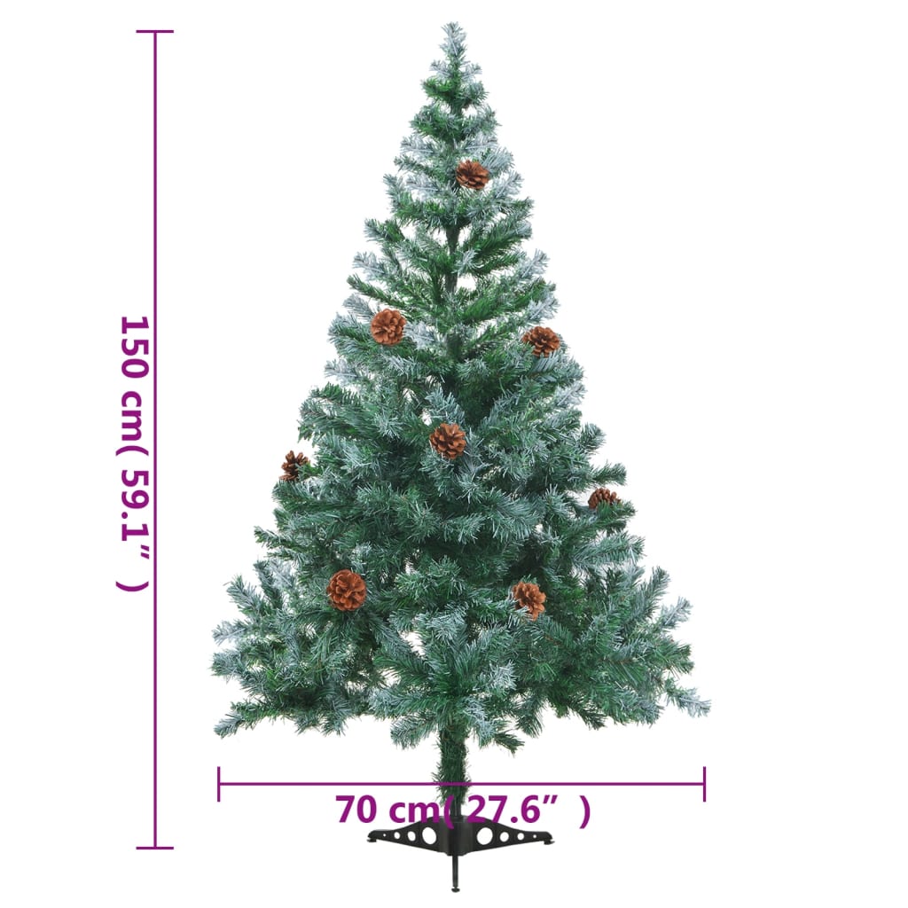 8720286495285_g_en_hd_9 vidaXL Frosted Pre-lit Christmas Tree with Pinecones 150 cm - Image 10