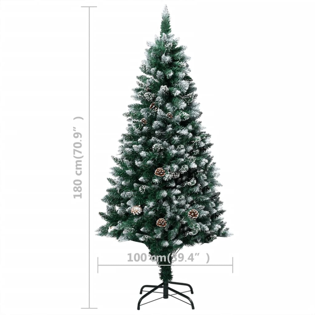8720286495322_g_en_hd_8 vidaXL Artificial Christmas Tree LEDs&Pine Cones&White Snow 180 cm - Image 9