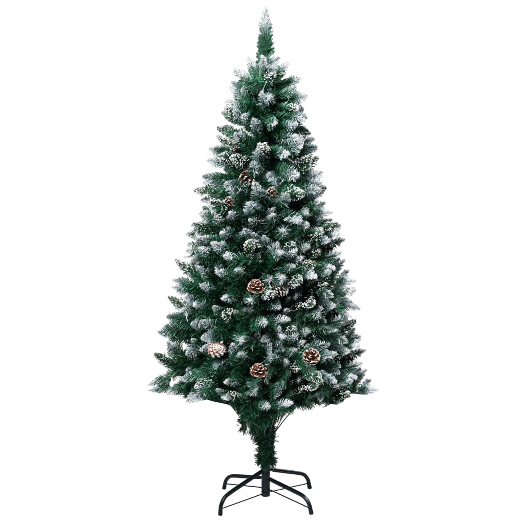 8720286495339_g_en_hd_1 vidaXL Artificial Christmas Tree LEDs&Pine Cones&White Snow 210 cm - Image 2