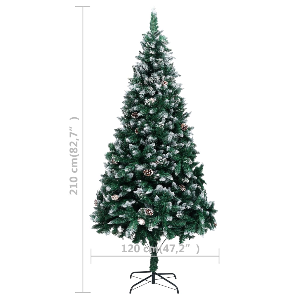 8720286495339_g_en_hd_8 vidaXL Artificial Christmas Tree LEDs&Pine Cones&White Snow 210 cm - Image 9