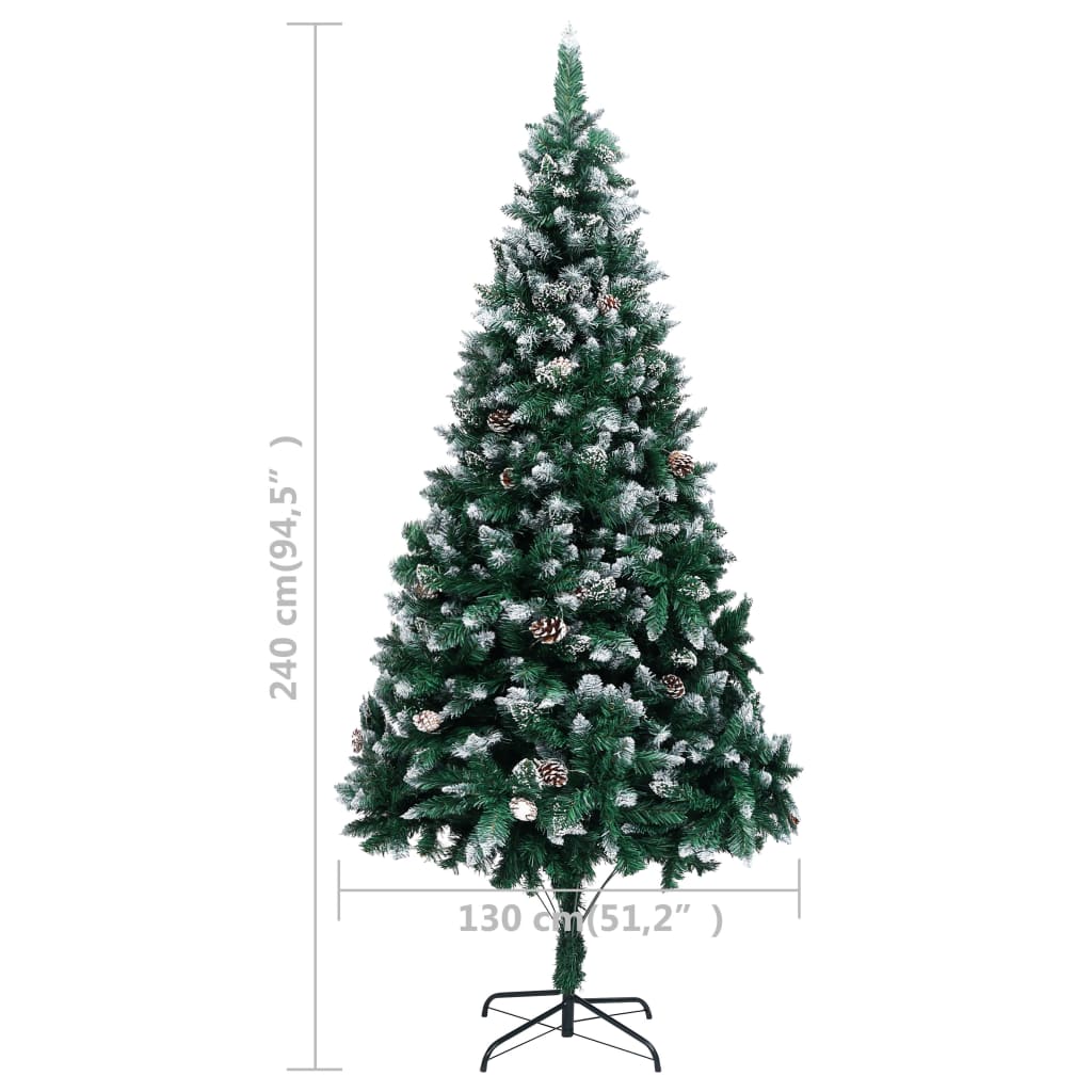 8720286495346_g_en_hd_6 vidaXL Artificial Christmas Tree LEDs&Pine Cones&White Snow 240 cm - Image 7