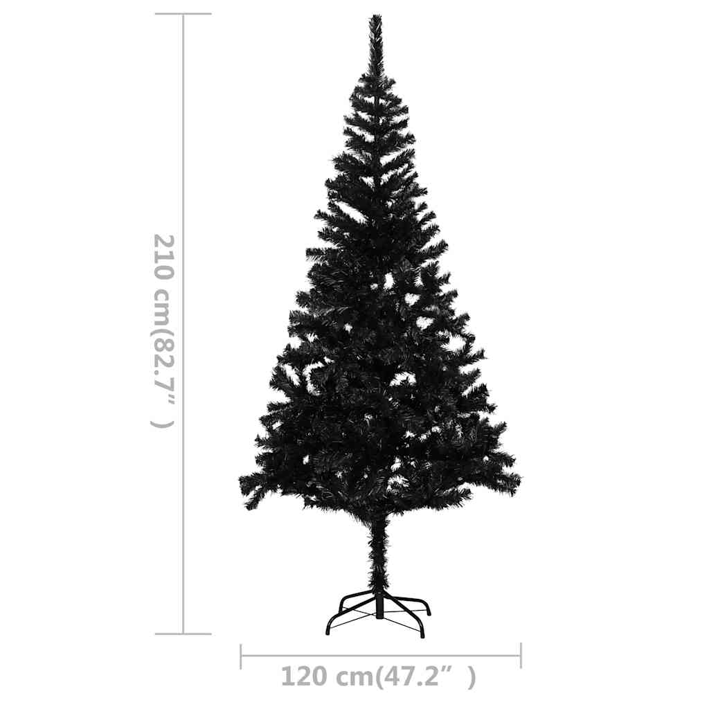 8720286497647_g_en_hd_11 vidaXL Artificial Pre-lit Christmas Tree with Ball Set Black 210 cm PVC - Image 12