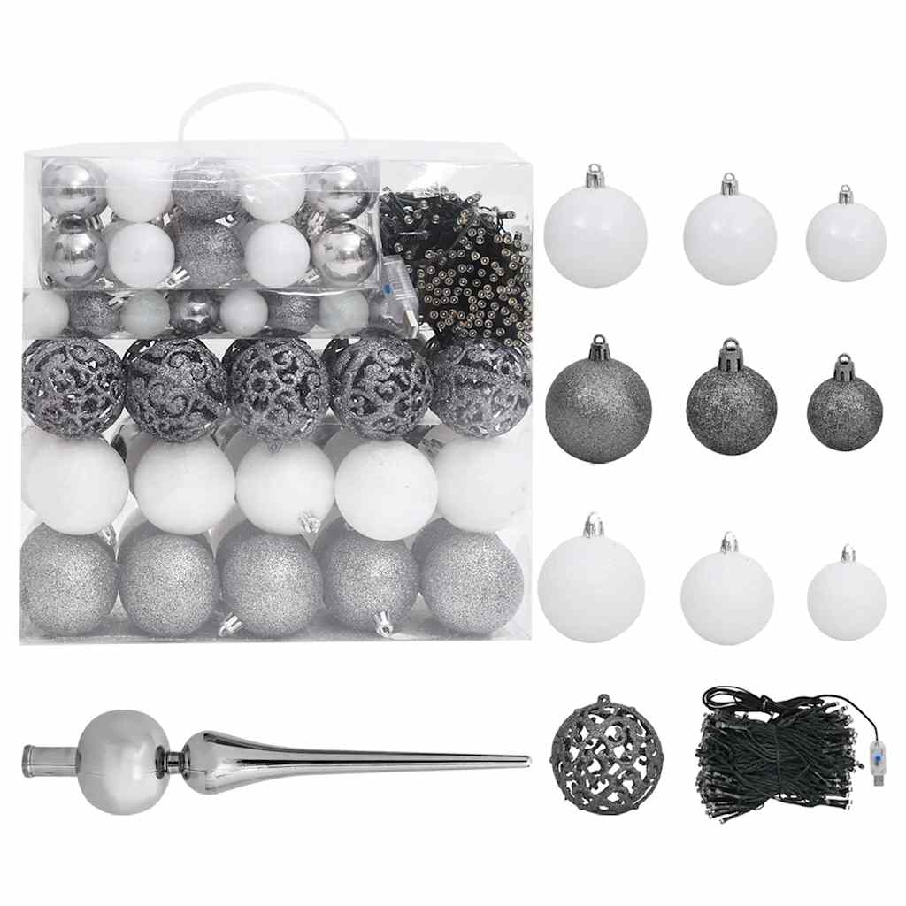 8720286497692_g_en_hd_4 vidaXL Artificial Pre-lit Christmas Tree with Ball Set Blue 210 cm PVC - Image 5