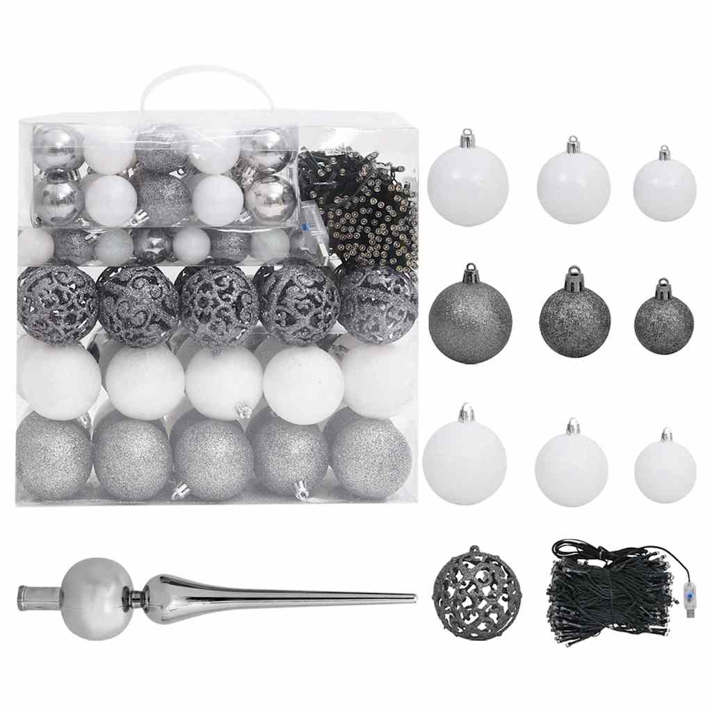 8720286498163_g_en_hd_5 vidaXL Artificial Pre-lit Christmas Tree with Ball Set 240 cm Green - Image 6