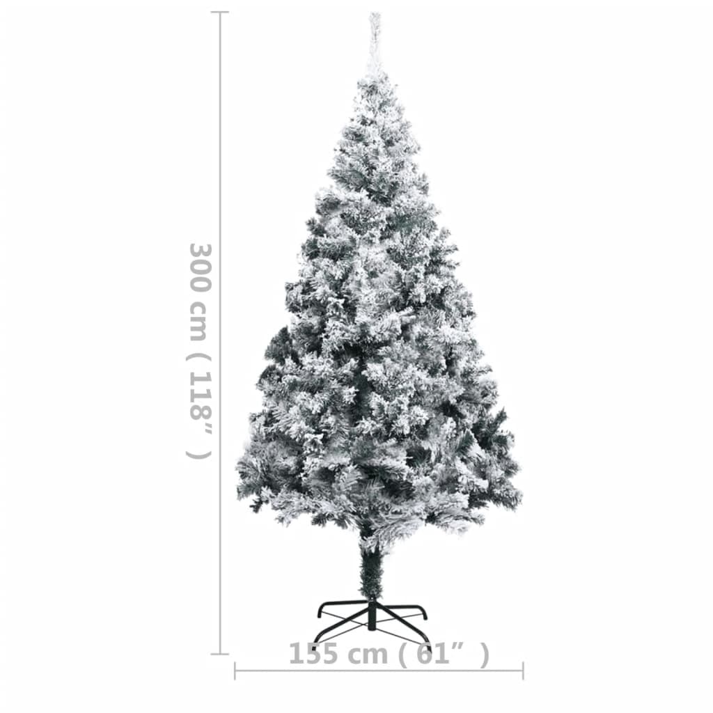8720286498286_g_en_hd_6 vidaXL Artificial Pre-lit Christmas Tree with Flocked Snow Green 300 cm PVC - Image 7