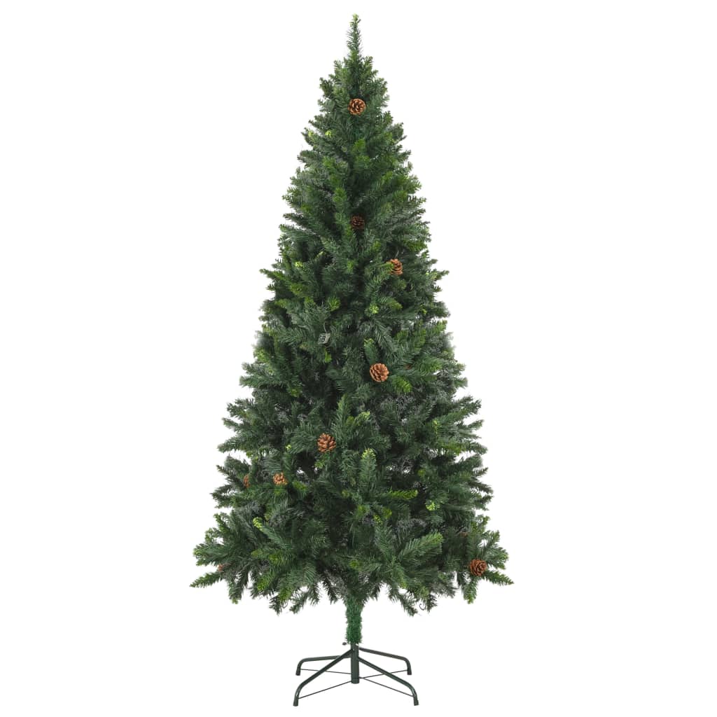 8720286498323_g_en_hd_2 vidaXL Artificial Pre-lit Christmas Tree with Pine Cones Green 210 cm - Image 3