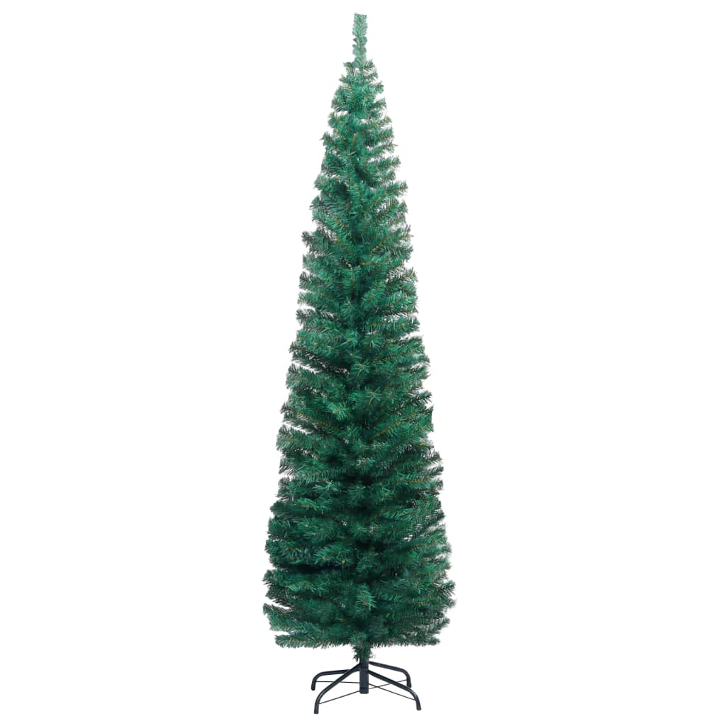 8720286498408_g_en_hd_2 vidaXL Slim Artificial Pre-lit Christmas Tree with Stand Green 240 cm PVC - Image 3