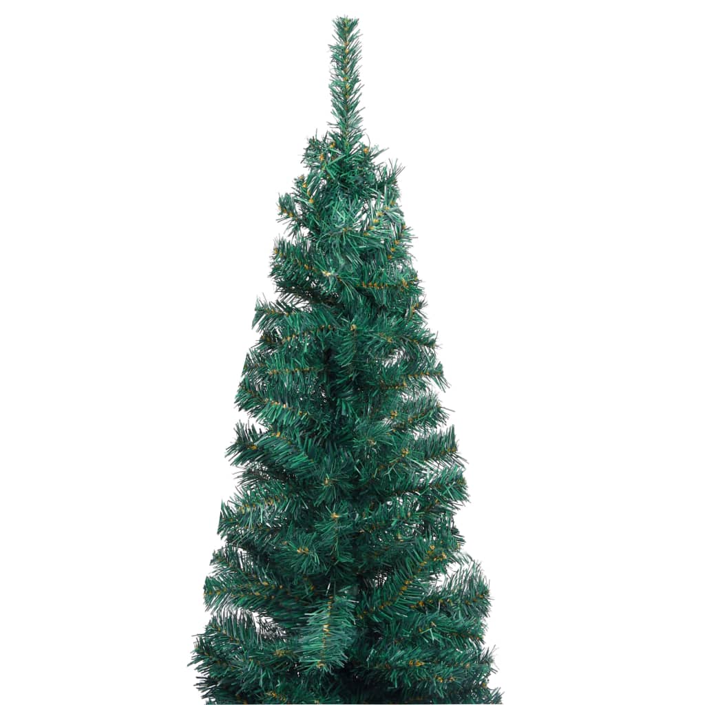 8720286498408_g_en_hd_3 vidaXL Slim Artificial Pre-lit Christmas Tree with Stand Green 240 cm PVC - Image 4