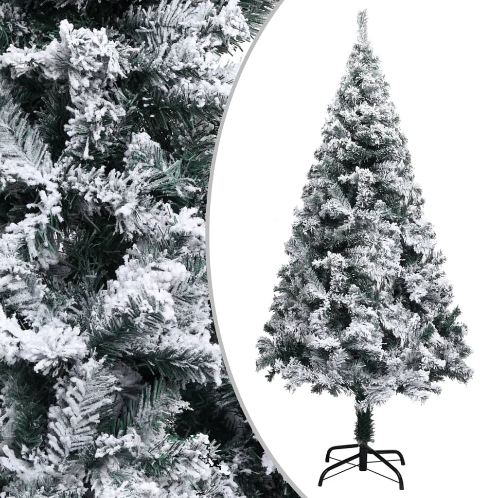 8720286498521_g_en_hd_1 vidaXL Artificial Pre-lit Christmas Tree with Flocked Snow Green 120 cm - Image 2