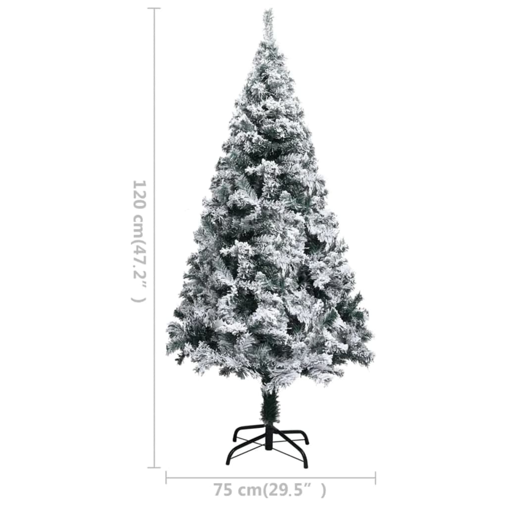 8720286498521_g_en_hd_6 vidaXL Artificial Pre-lit Christmas Tree with Flocked Snow Green 120 cm - Image 7