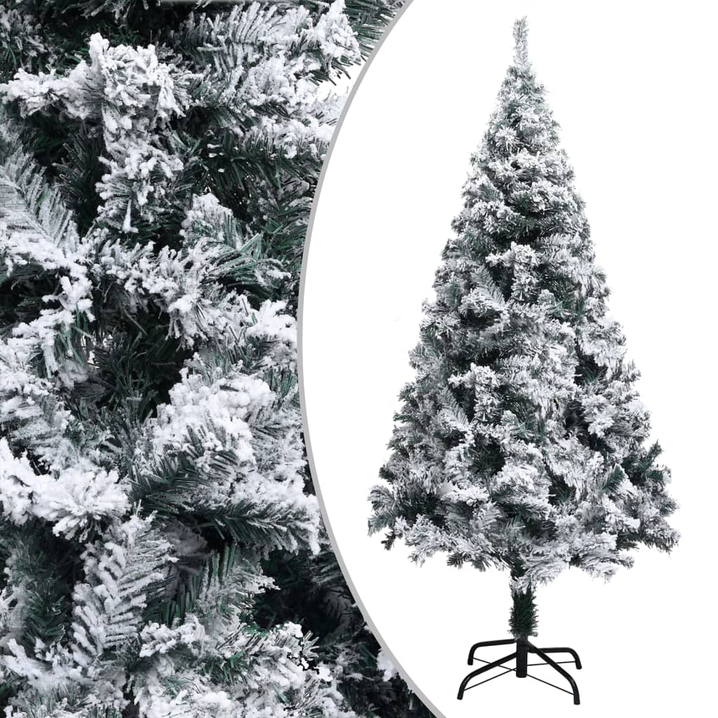 8720286498545_g_en_hd_1 vidaXL Artificial Pre-lit Christmas Tree with Flocked Snow Green 180 cm - Image 2