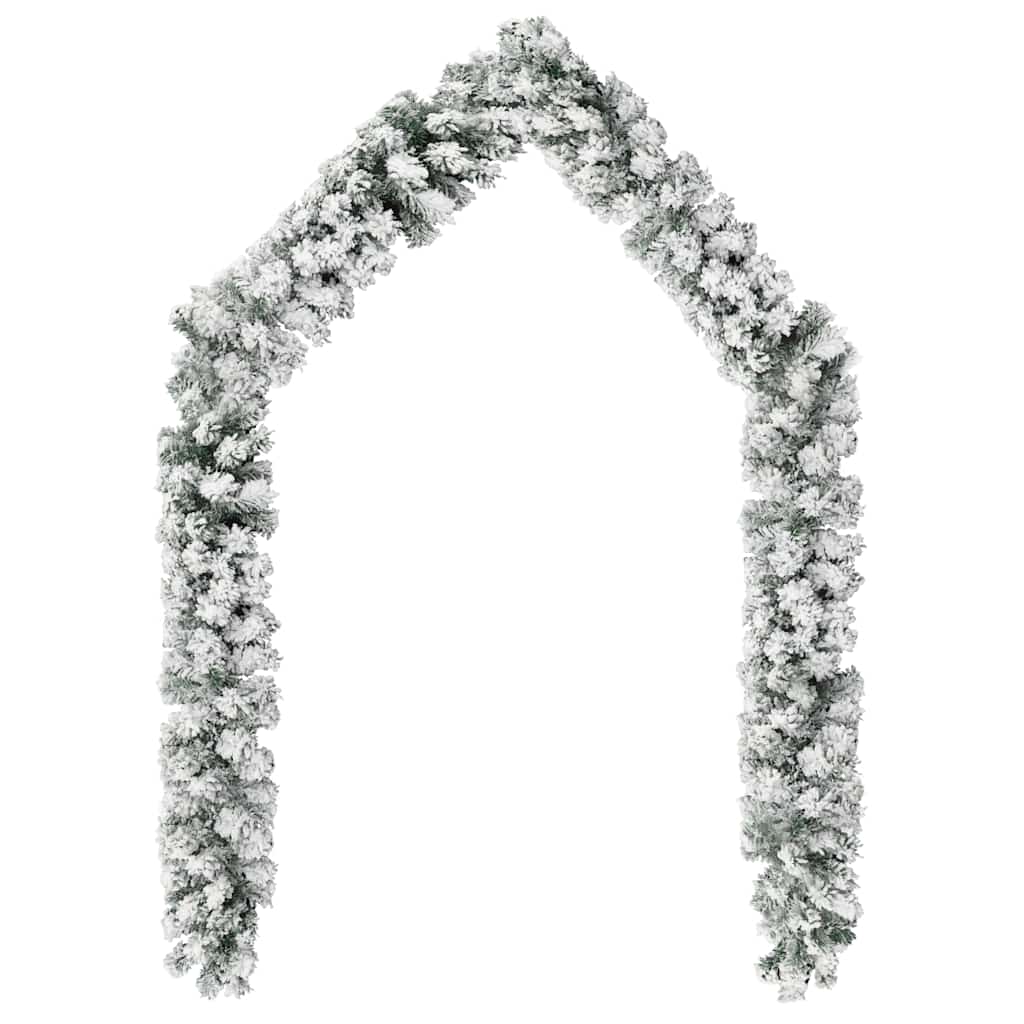 8720286498576_g_en_hd_2 vidaXL Christmas Garland with LEDs&Flocked Snow Green 5 m PVC - Image 3