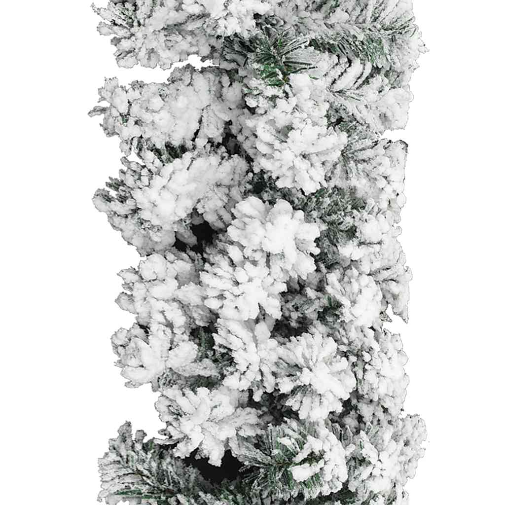 8720286498576_g_en_hd_3 vidaXL Christmas Garland with LEDs&Flocked Snow Green 5 m PVC - Image 4