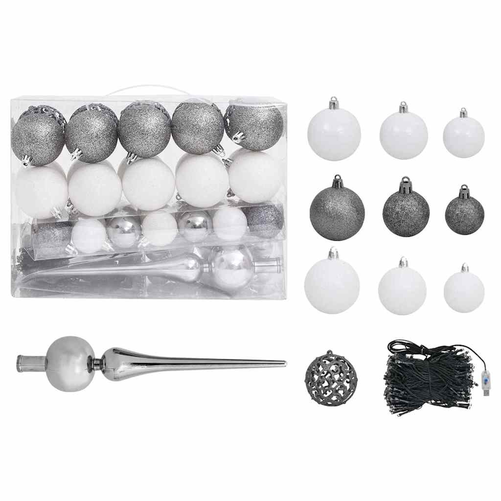 8720286500040_g_en_hd_5 vidaXL Artificial Pre-lit Christmas Tree with Ball Set Green 210 cm PVC - Image 6