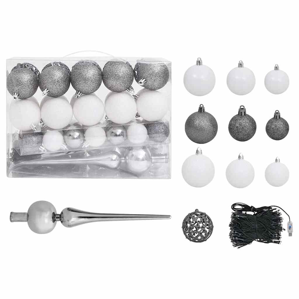 8720286500057_g_en_hd_5 vidaXL Artificial Pre-lit Christmas Tree with Ball Set Green 240 cm PVC - Image 6