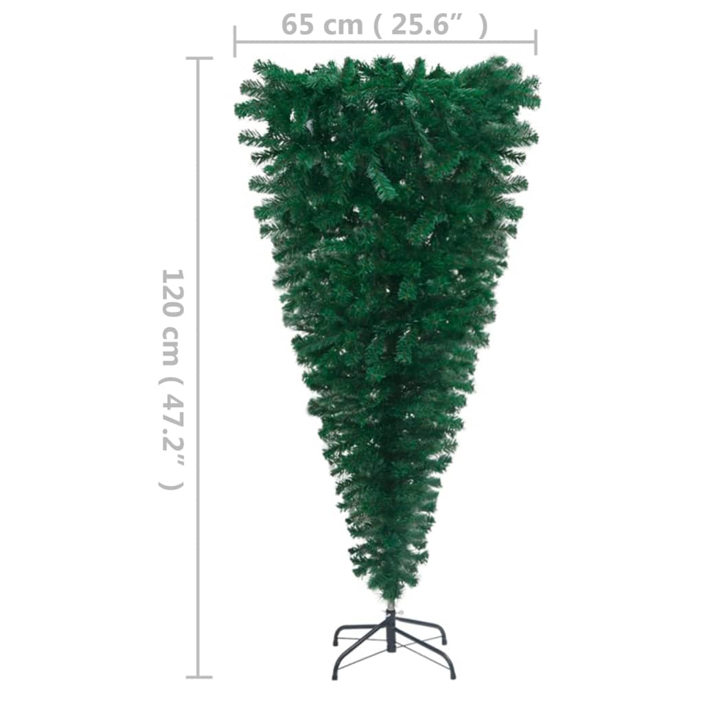 8720286500606_g_en_hd_5 vidaXL Upside-down Artificial Pre-lit Christmas Tree Green 120 cm - Image 6