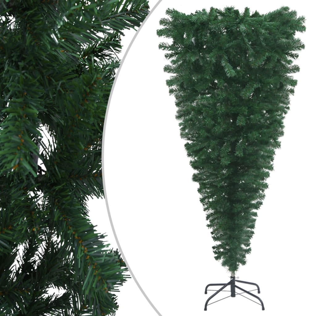 8720286500620_g_en_hd_1 vidaXL Upside-down Artificial Pre-lit Christmas Tree Green 180 cm - Image 2