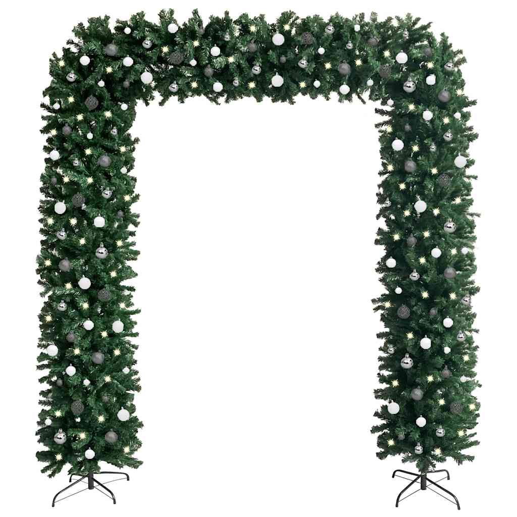 vidaXL Christmas Tree Arch with LEDs&Ball Set Green 240 cm