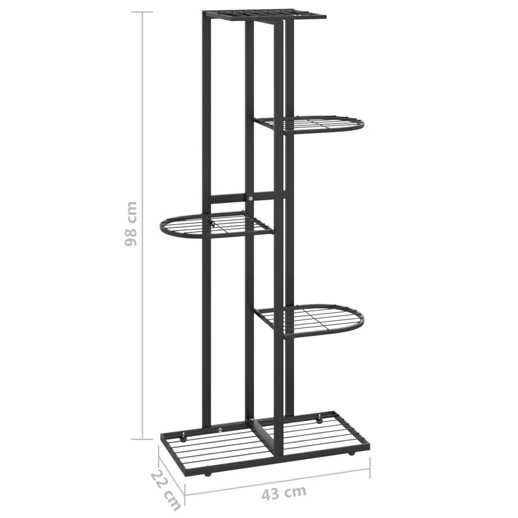 8720286504093_g_en_hd_5 vidaXL 5-Floor Flower Stand 43x22x98 cm Black Metal - Image 7