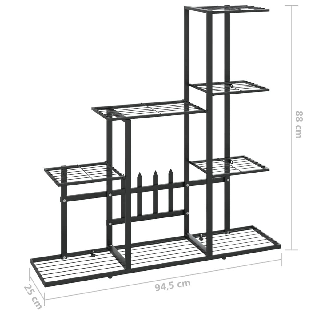 8720286504116_g_en_hd_5 vidaXL Flower Stand 94.5x25x88 cm Black Metal - Image 7