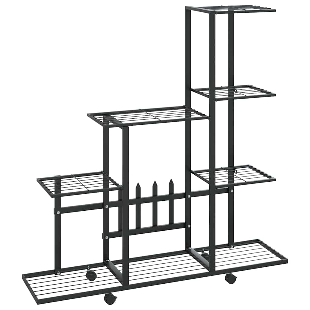 8720286504130_a_en_hd_1 vidaXL Flower Stand with Wheel 94.5x25x92.5 cm Black Metal - Image 2