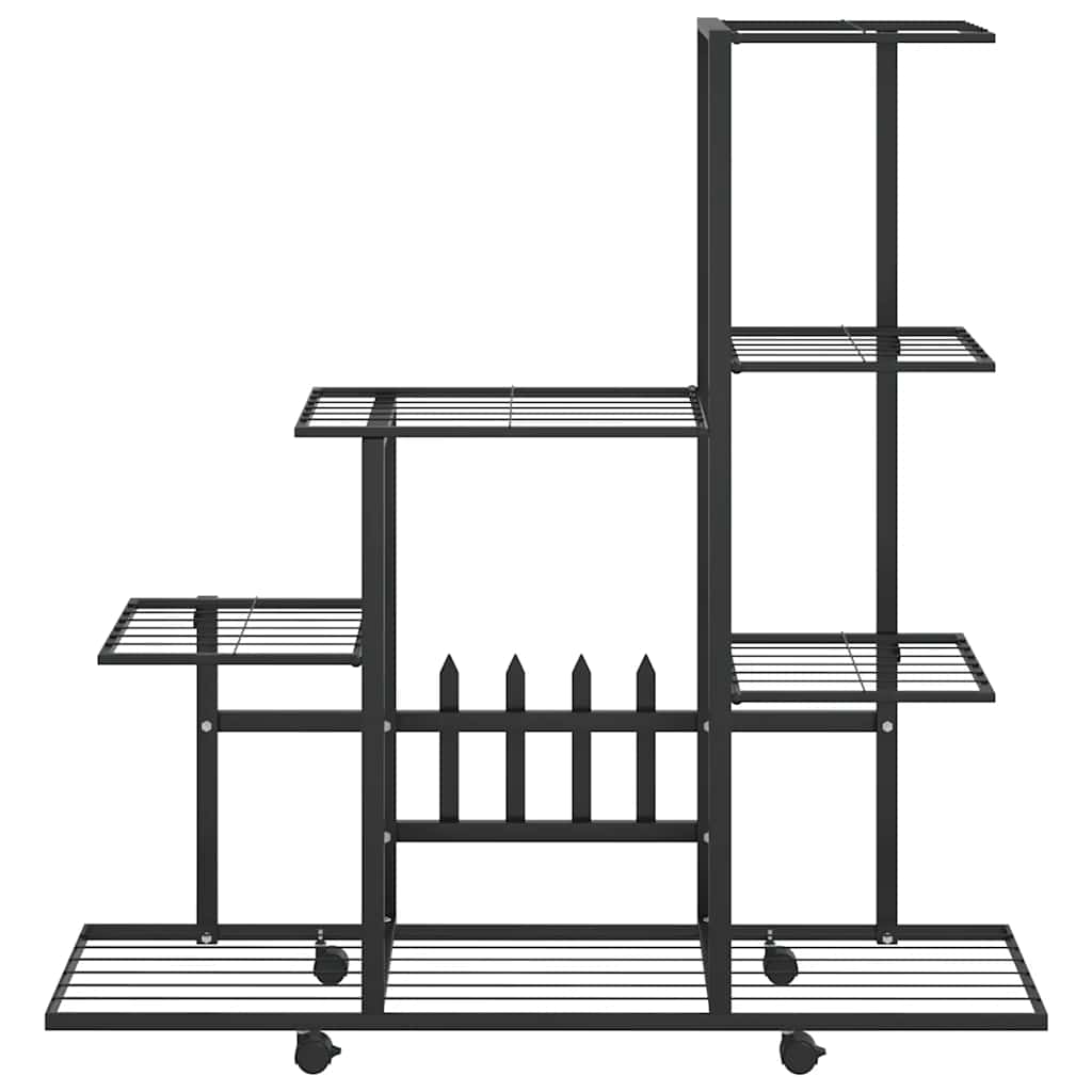 8720286504130_g_en_hd_1 vidaXL Flower Stand with Wheel 94.5x25x92.5 cm Black Metal - Image 3