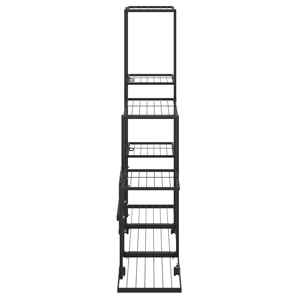 8720286504130_g_en_hd_2 vidaXL Flower Stand with Wheel 94.5x25x92.5 cm Black Metal - Image 4