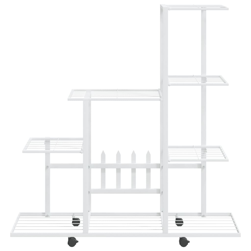 8720286504147_g_en_hd_1 vidaXL Flower Stand with Wheel 94.5x25x92.5 cm White Metal - Image 3