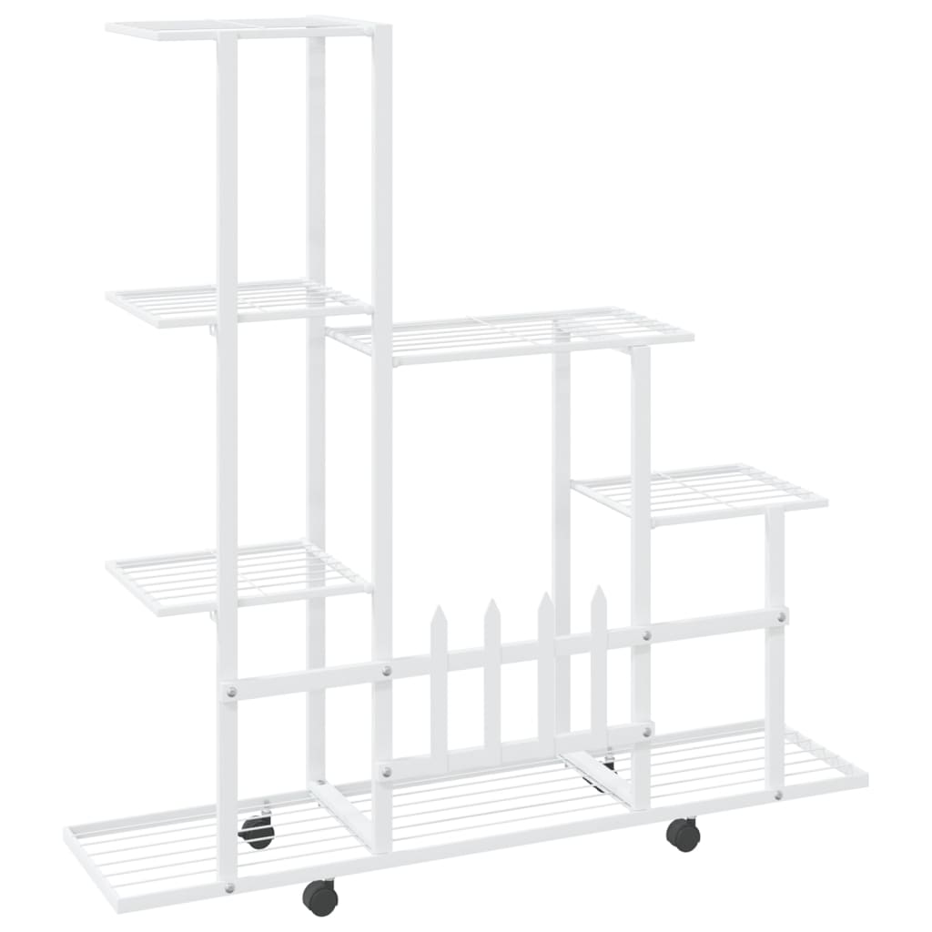 8720286504147_g_en_hd_3 vidaXL Flower Stand with Wheel 94.5x25x92.5 cm White Metal - Image 5